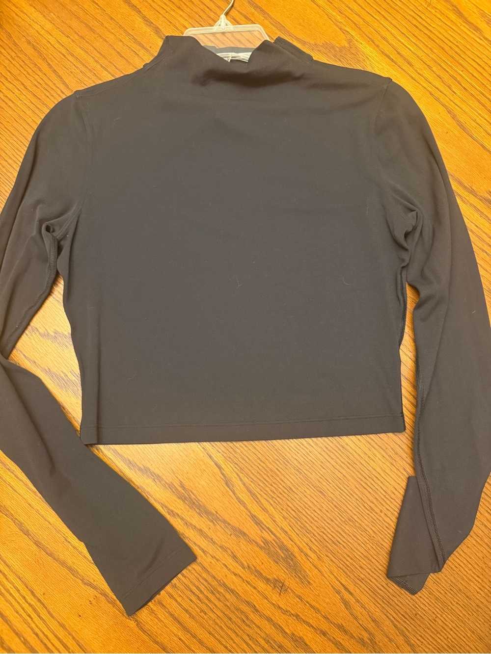 lululemon athletica Black Cropped Mock Neck Long-Sleeve Top